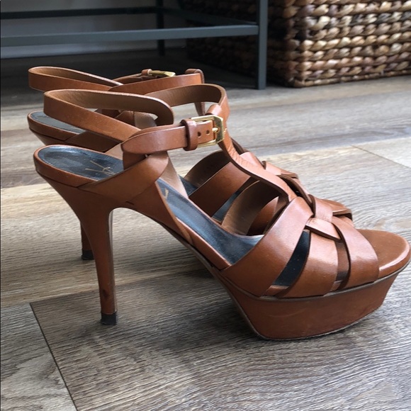 Saint Laurent Tribute woven leather sandals - Picture 2 of 4